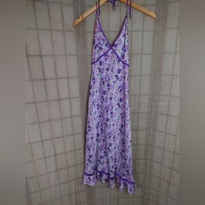 Y2k Express Floral Purple Midi Dress